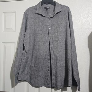 ❣️SALE❣️ Murano Casual Longsleeve. Black And Gray Dress Shirt | XL Slim Fit